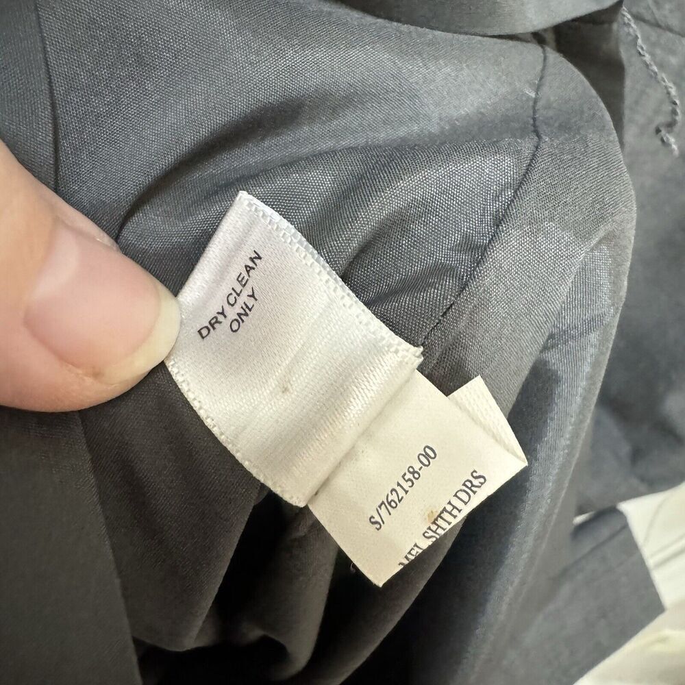BANANA REPUBLIC Dress Women's Size 8 Charcoal Gray Stretch Light Wool V Neck - Picture 5 of 8